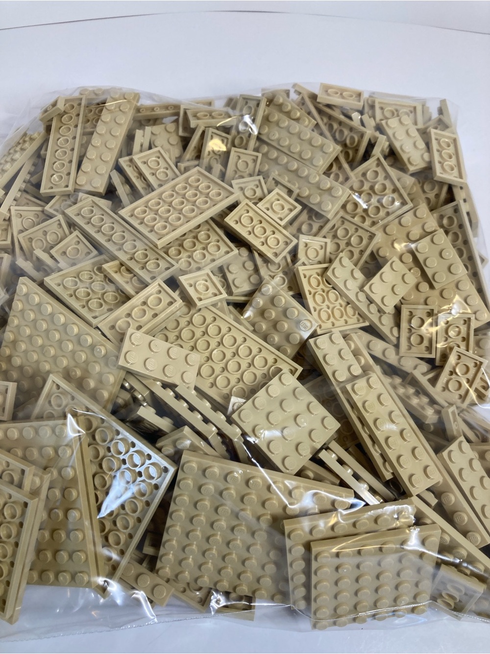 LEGO Bulk Mixed Tan Plates Parts Lot 800g 1.7lbs Assortment